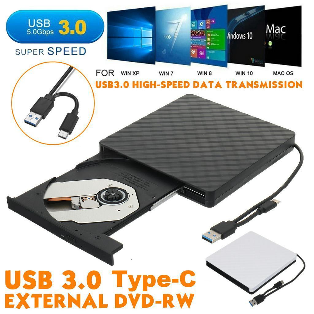 

Внешний USB 3.0 DVD/CD-привод для записи и чтения CD/DVD, DVD RW оптический привод, CD/DVD ROM-плеер, для MAC OS, Windows XP/7/8/10 белый