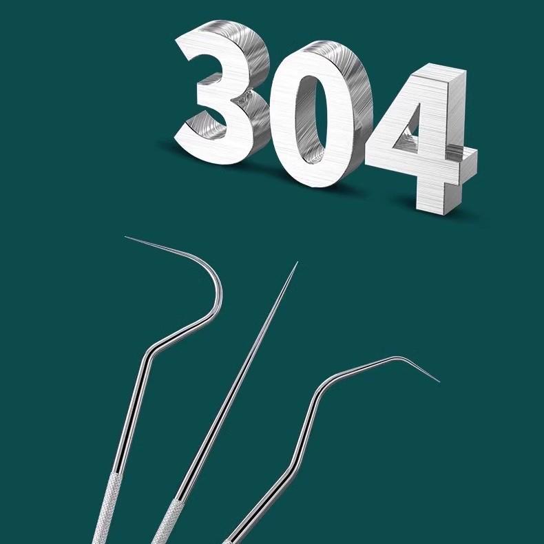 Ultrafeiner Zahnstocher und Zahnseidenstick aus Edelstahl in tragbarer Metalldose (Familienpackung)