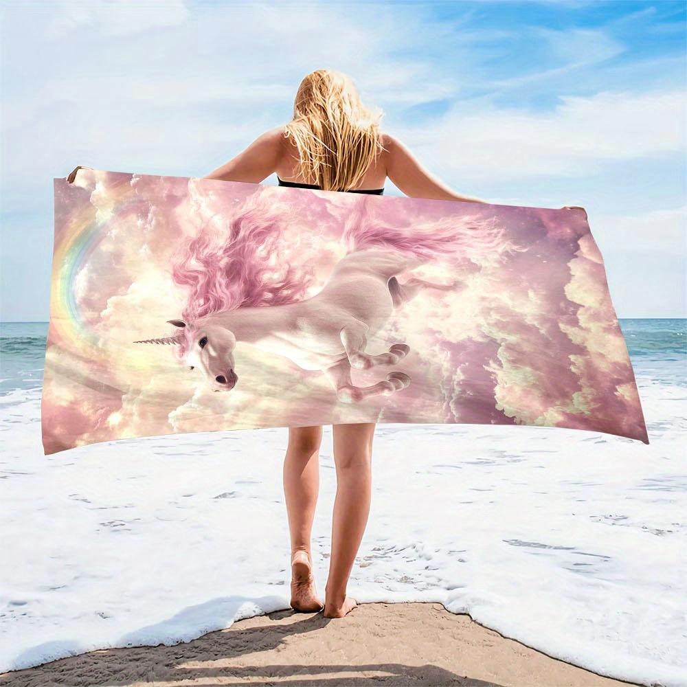 One Piece of a Magical Unicorn Beach Towel, Made from Soft And Lightweight Microfiber, Perfect for Quick Drying. This Oversized