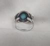 Larimar 925 Sterling Silver Ring: Oxidized Boho Statement Jewelry