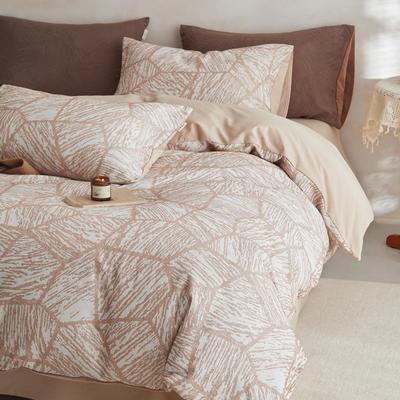 Conjunto de Cama Jacquard de Algodão Puro Escovado Espessado Retro Amigo da Pele de Quatro Peças