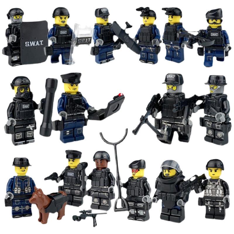 Building Block Military Minifigures Police Special Forces Minifigures Assemble Toys Year-Old Boy Birthday Model