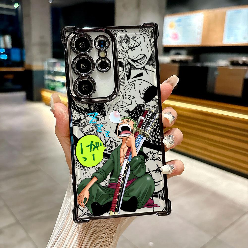 Ones P-Piece Zoro Anime Coque For Galaxy S26Ultra Phone Case For Samsung S26 S25 S24 S23 S21 Ultra S20 FE S25 Plus 5G Soft Cover