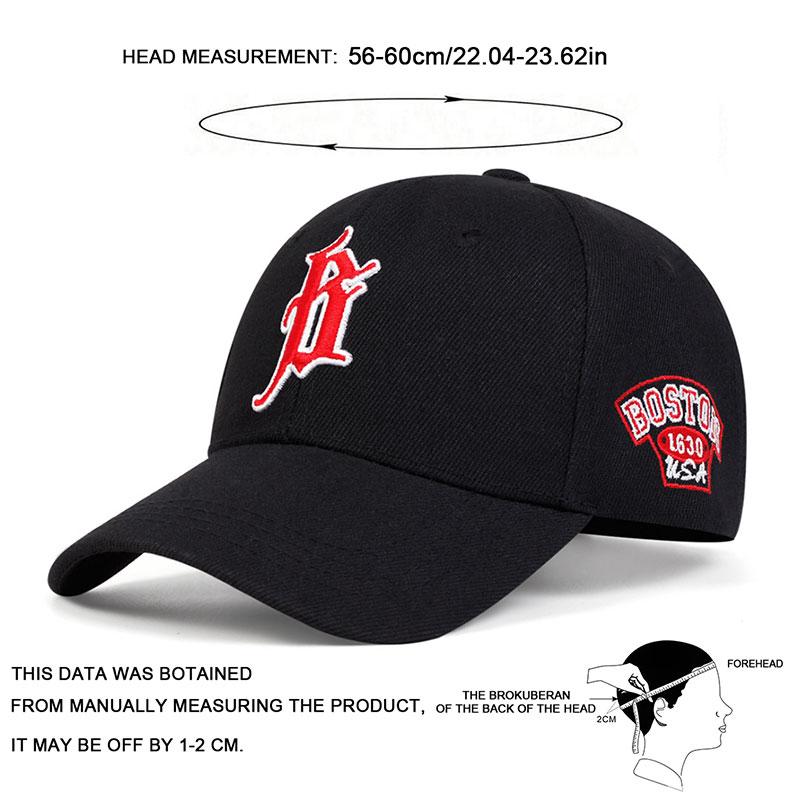 Letter B Side BOSTON Embroidery Baseball Cap Men Women Spring Summer Sun Hats Cotton Snapback Hat Unisex Hip Hop Trucker Caps
