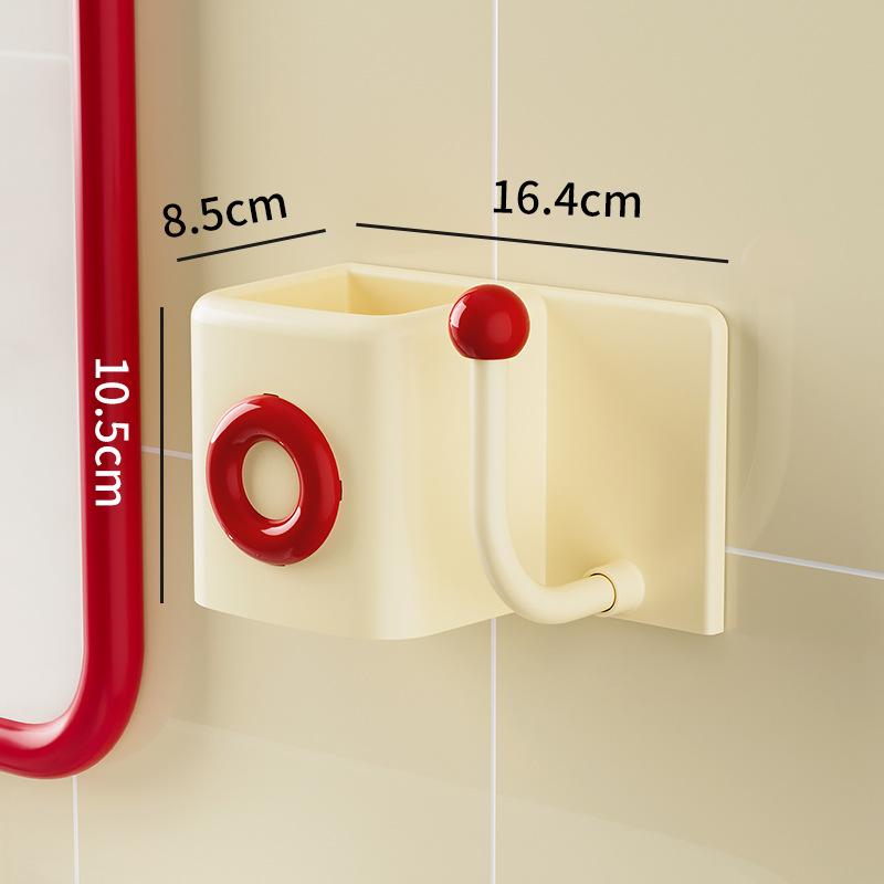 Multi-Purpose No-Drill Bathroom Storage Rack Reusable Wall Mounted Headband Comb Hook Hair Accessories Storage Box Holder красный
