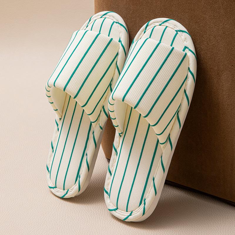 Linen breathable slippers women's four seasons indoor home non-slip deodorant silent soft bottom couple household floor mopping men