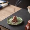 Zen Chinese Style Lotus Tabletop Incense Base Ceramics Incense Stick Burner  For Household Aroma