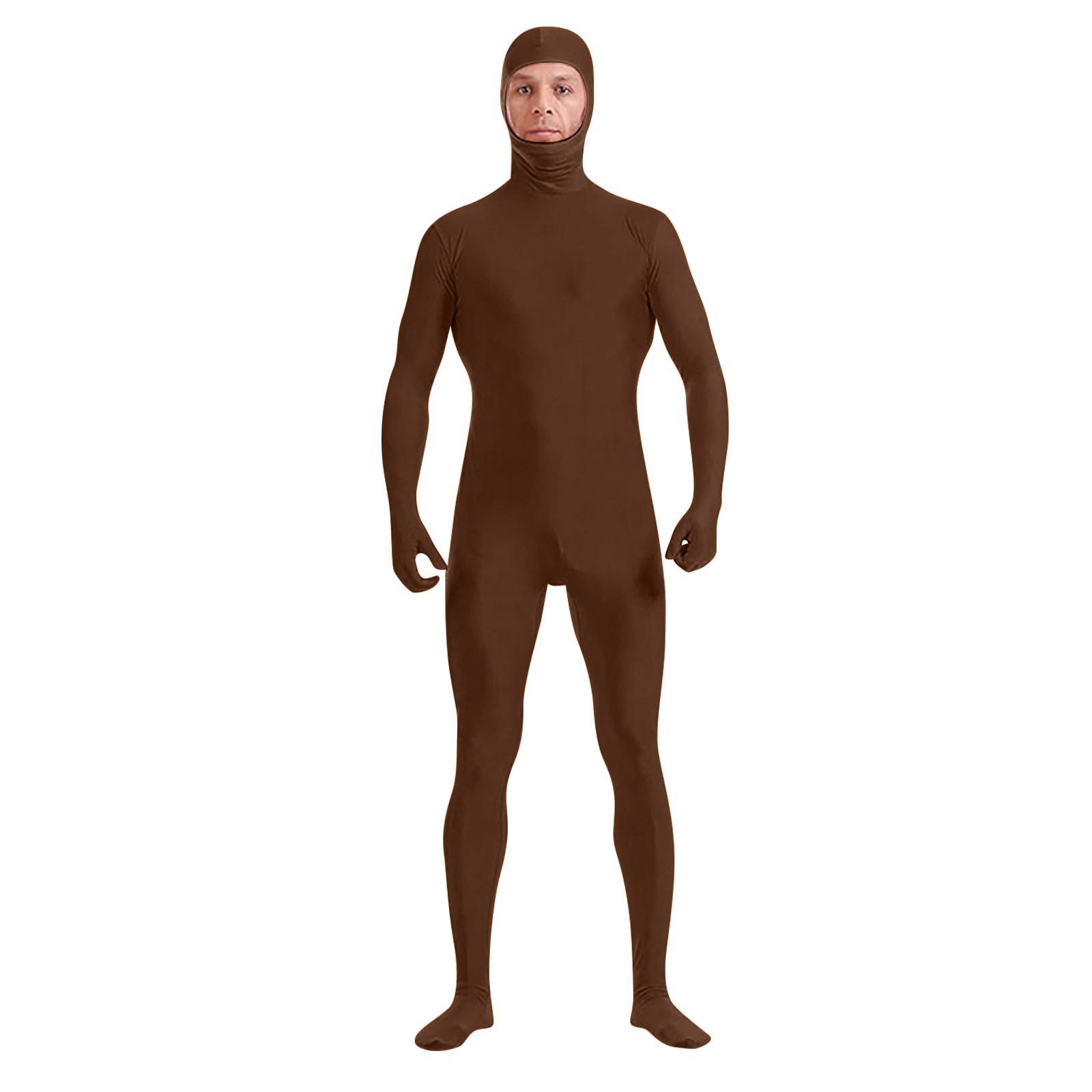 

Zentai Suit Cosplay Leotard Full Bodysuits Green Screen Suit Halloween Costumes 140 кофейный