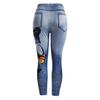 Women's Plus Size Casual Imitation Cowboy Leggings Elasticity Slim Cropped Pants