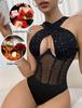 Underwired Leotard Solid Boning Tummy Body Bust and Hip Slimming Bust Hip Size L [Maeau] Women's Bodysuit, Shapewear, Corset, Sexy, Sheer,