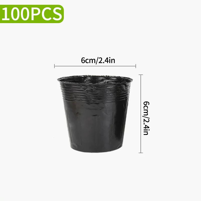 50/100pcs Black Seedling Nursery Pots Planting Pot Black Grow Bag Transplant Breathable Cup Vegetable Container Nursery Cup