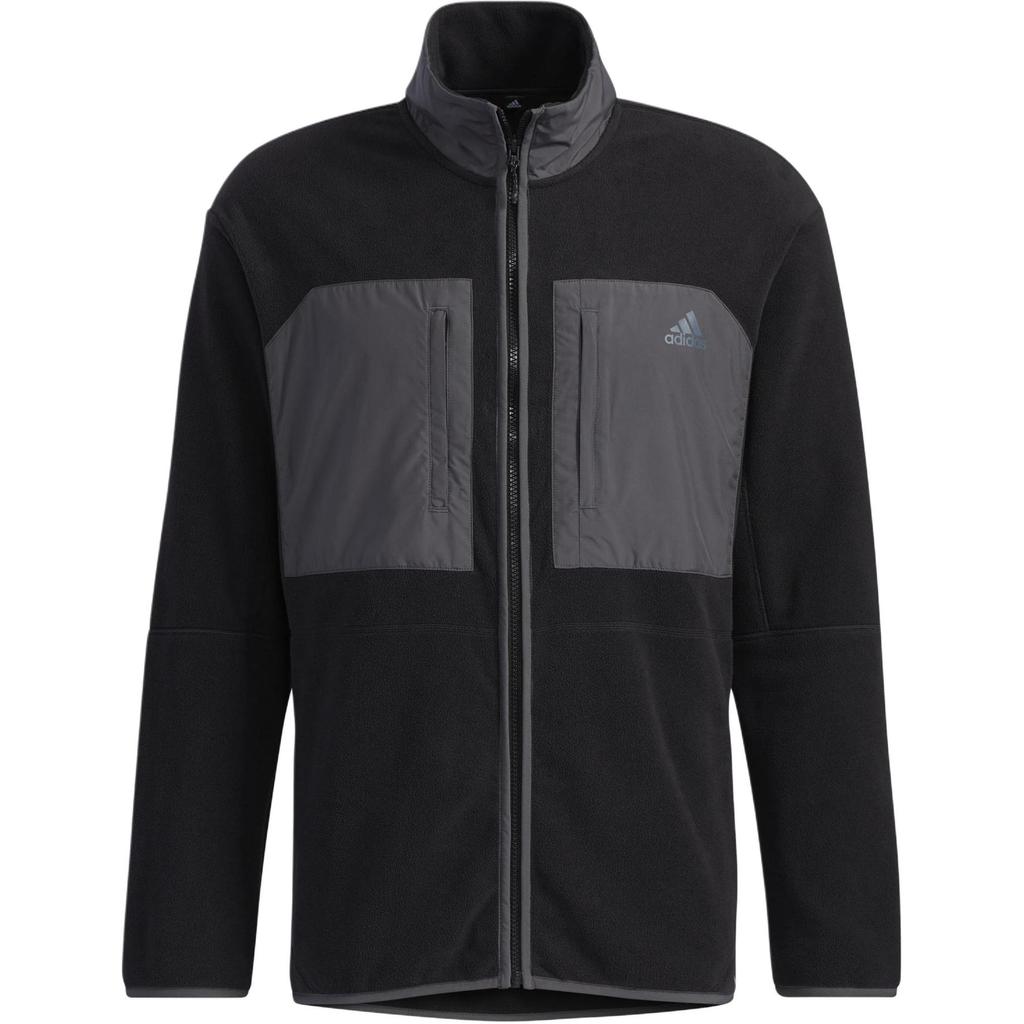 Adidas Micro Fl Jacket Stand Collar Long Sleeve Zipper Fleece Coat Men Jackets Black GV3512