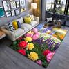 Vibrant Blooming Colorful Flower Garden Carpet Yoga Living Room Room Decor Children's Crawling Mat Doormat Area Rug