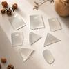 Dough Divider for Bread Stainless Steel Cake Scraper with Multi-faceted Sawtooth, Rectangle/Pentagon/Triangle/Semi-circle Shape Cream Icing Smoothing