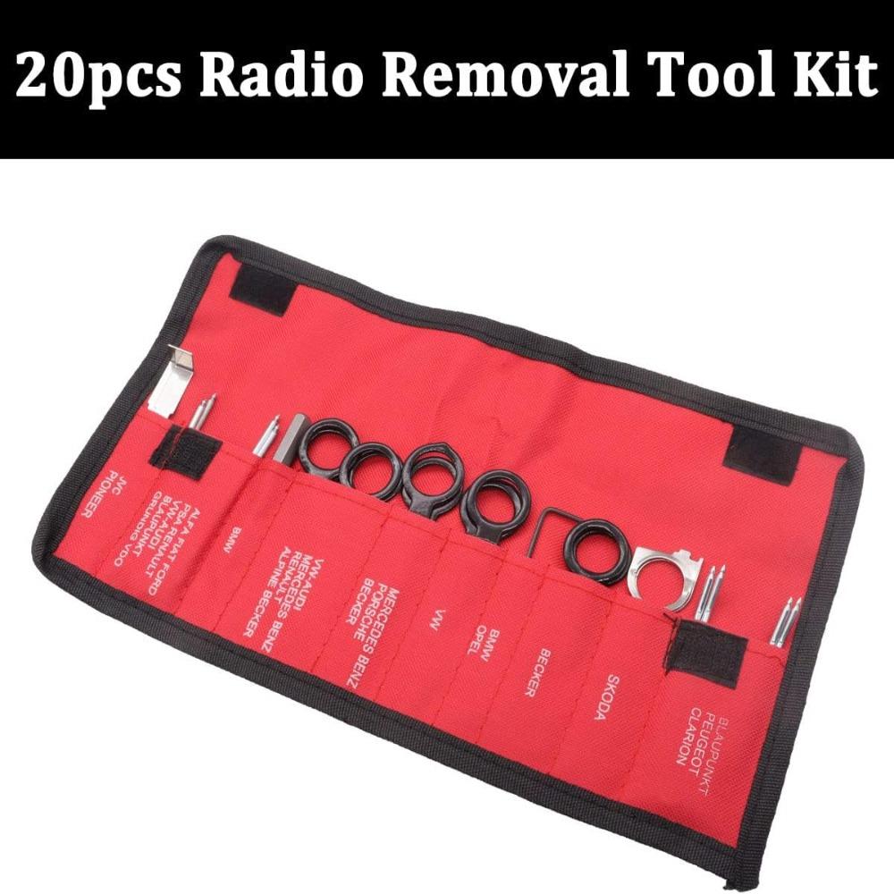 20PCS Blue Removal Pry Tool Kit Stainless Steel Removal Tool Car Radio Removal Tool  For Truck