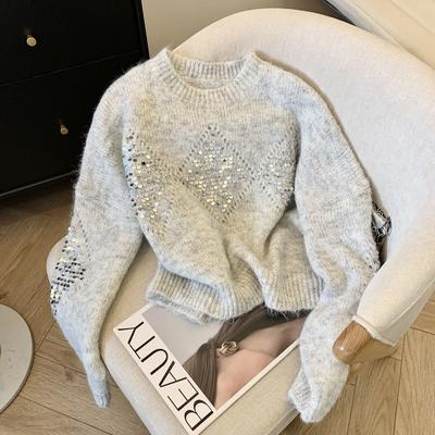 Pullover pentru Femei Toamnă Iarnă Îngroșat Pullover Călduros Tricotat în Dungă Strat de Bază Elastic Mânecă Lungă Supradimensionat Jumper Topuri