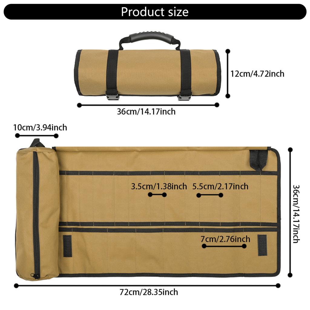 Multipurpose Tool Bag Organizer Roll Up Tool Pouch for Electrician Plumber Carpenter Mechanic with Multiple Pockets