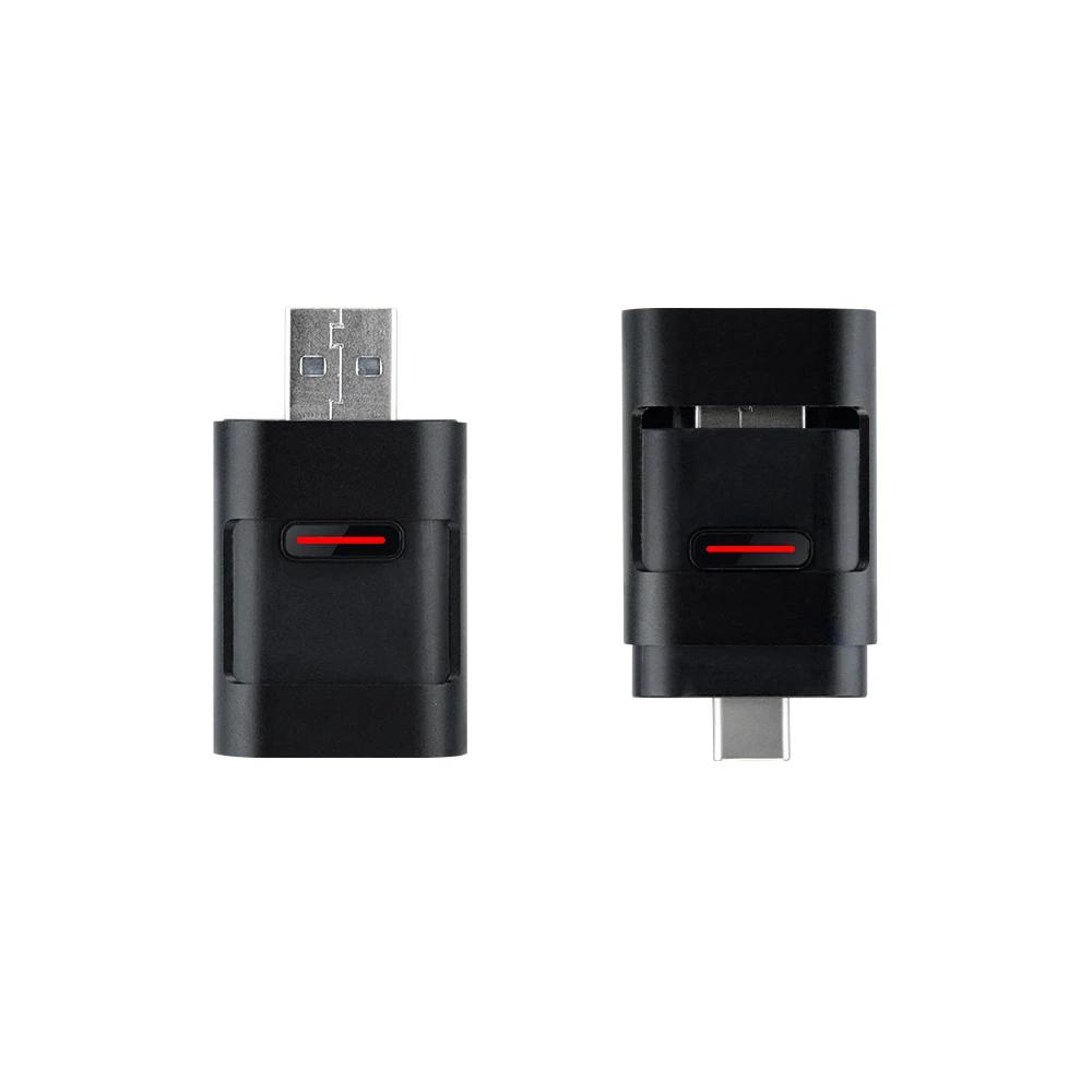 

Беспроводной адаптер 2-в-1 CarPlay Android Auto Порт USB Type-C Более быстрое подключение BT 5.2 WiFi 5 ГГц Автоматическое обновление OTA Plug and Play чёрный