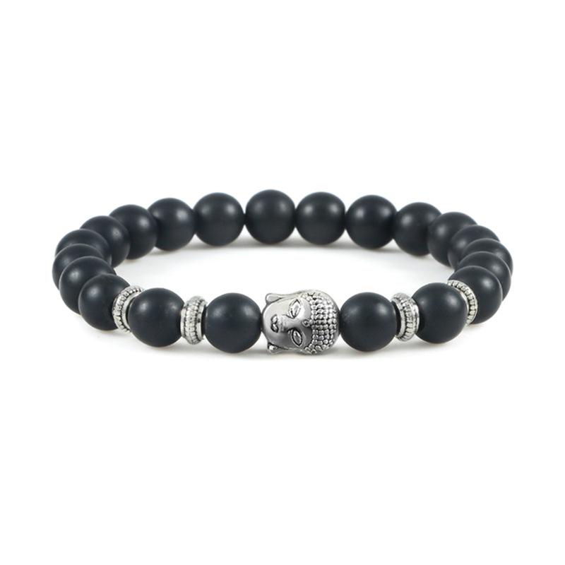 Trendy Tiger Eye & Volcanic Stone Beaded Bracelet with Buddha Head - Multiple Styles for Women
