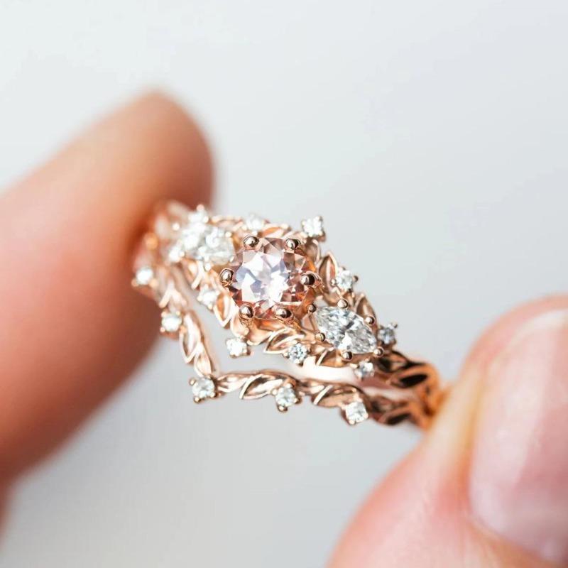 Simple Small Fresh Copper Zircon Ring Three-Piece Fashionable Personalized Ring