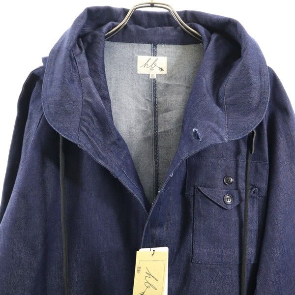 Brand new HB Big Hood Silky Denim Mod coat XL Long coat Denim jacket Men's Used