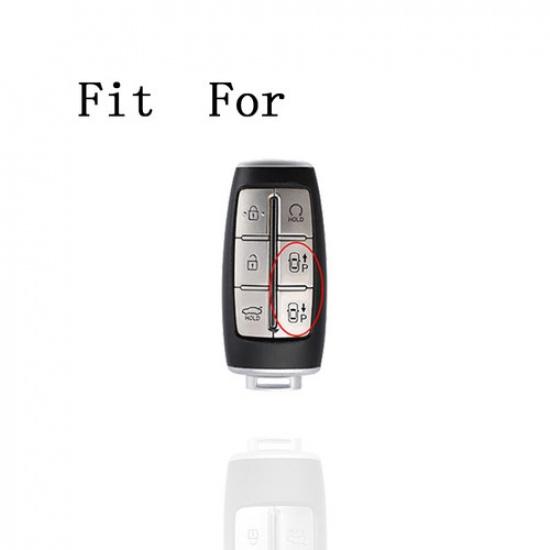 Zinc Alloy Leather Car Key Fob Case Cover For Genesis GV70 GV80  G70 G80 2020-22