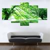 Wall Art Canvas Painting 5 Panel Modular Frame Green Art Tree Sunrise Picture Print On Modern Pictures Home Decor Picture No Frame