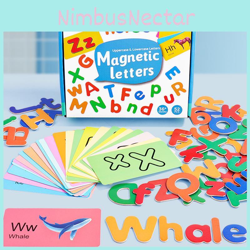 Wooden Magnetic Alphabet Puzzle Cards For Kids Educational Learning Toy