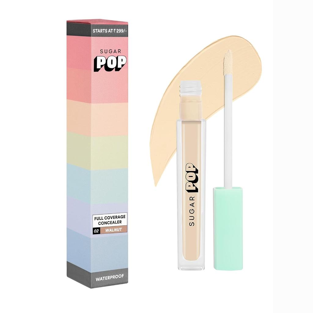 Sugar Pop Full Coverage Cream Concealer Matte Waterproof Under Eye Makeup Brightening Liquid Foundation Shade 02 Walnut 4 Ml