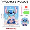 Lilo and Stitch Q Version Macaron Pajamas Pearl Painting Disney Pearl Decorated Ears Clouds Starry Sky Frameless Art Painting