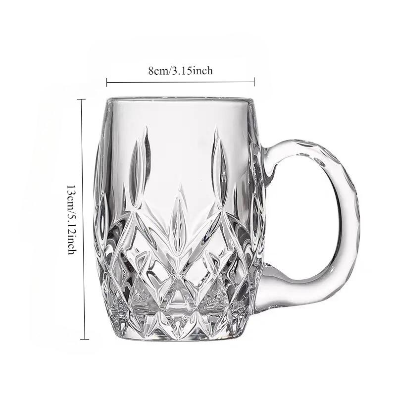 Large Capacity Glasses High-end Luxurious Thickened Craft Beer Mug with A High Appearance Level Handle for Draft Beer Glass Cups