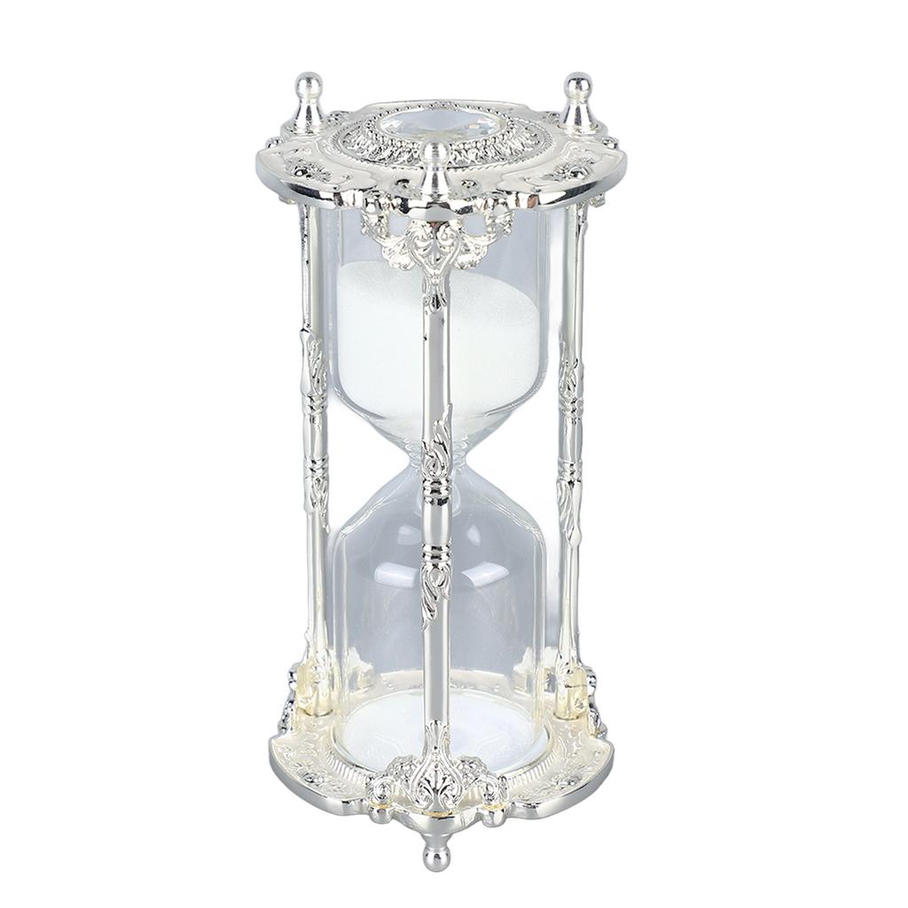 Antique Sand Hourglass Timer Metal Elegant 15 Minutes Decorative Hourglass for Wedding Home Desk