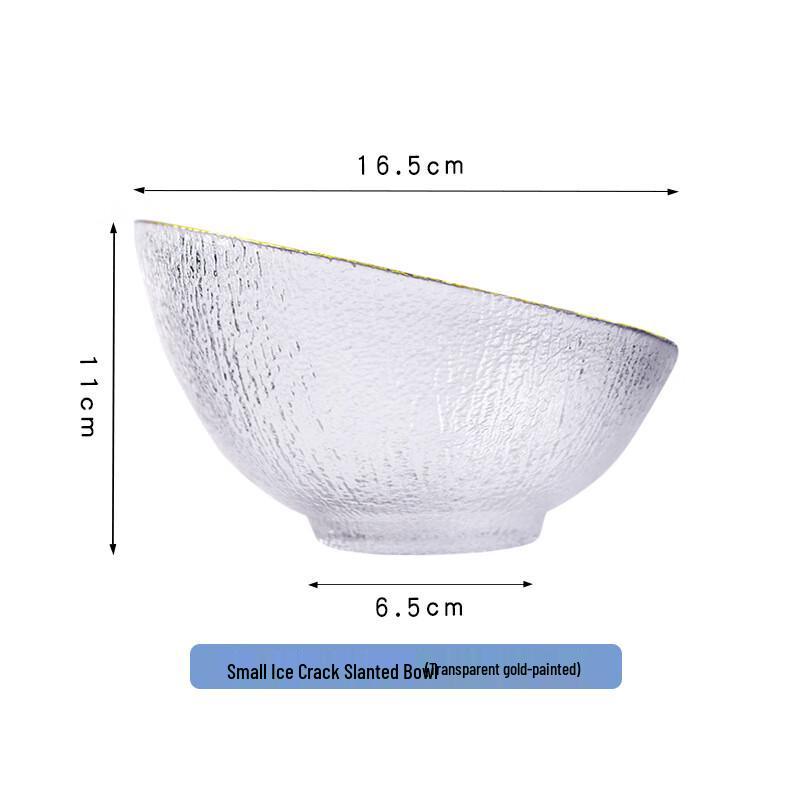 

Light Luxury Gold Rim Glass Slanted Bowl