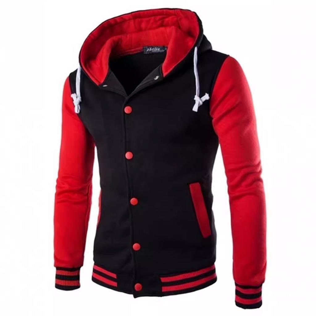Spring Autumn Men's Hoodies Jacket Boy Baseball Hoodies Coat Fashion Streetwear Slim Jacket