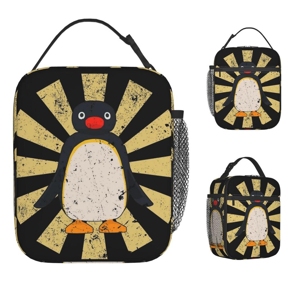 Pingus Cute Lunch Bag Fun Lunch Box For Adult Outdoor Picnic Portable Zipper Cooler Bag Oxford Graphic Tote Food Bags