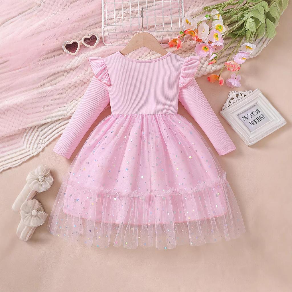 Sweet Girls' Dress Spring/Fall Children's Fashion Tulle Princess Dress