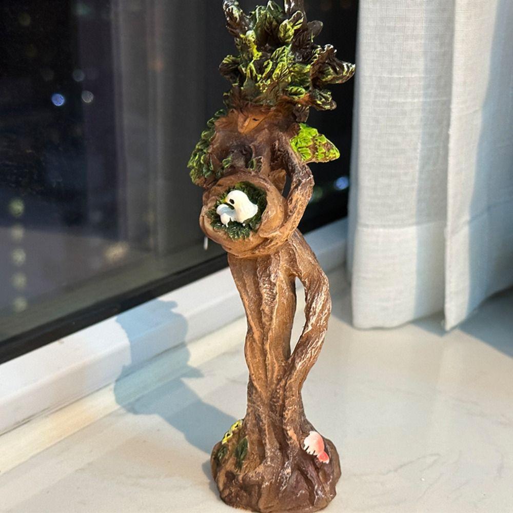 

Смешная статуя лесной богини Зеленая скульптура королевы природы Универсальное патио