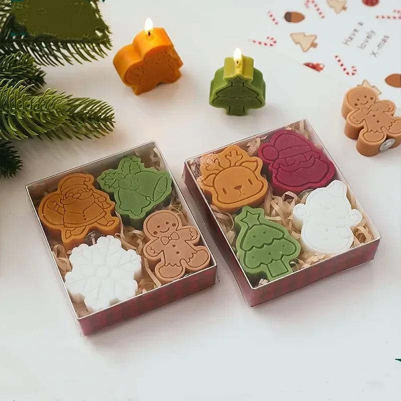 Creative Christmas Snowman Gingerbread Man Christmas Candle Aromatherapy Gift Set Home Decoration Birthday Gifts
