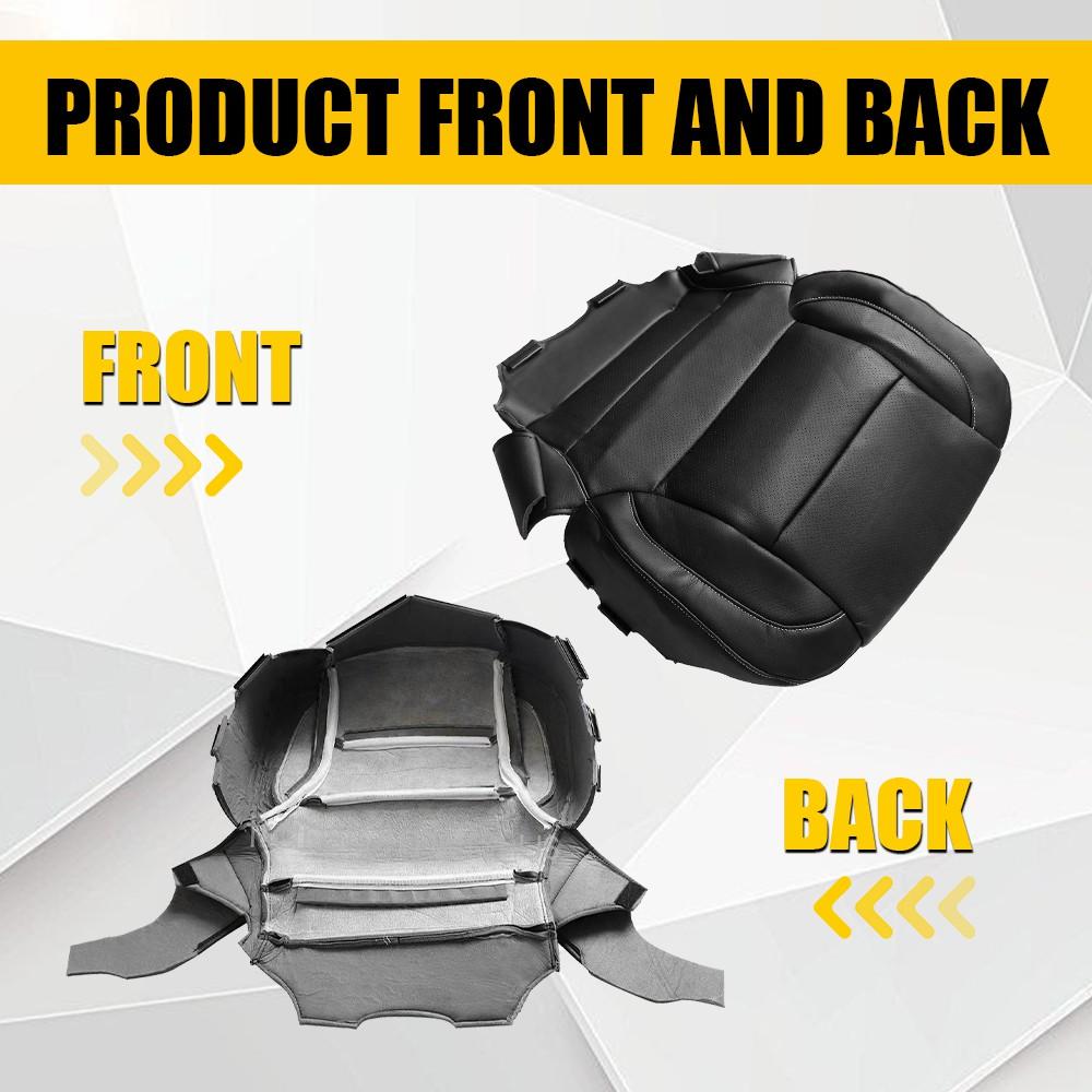 1Pcs Black Car Leather Bottom Seat Cover Fits 2014-2018 GMC Sierra 1500 2500HD 3500HD GMC Yukon 1500 XL Denali Car Accessories