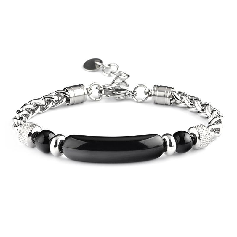 Stainless Steel Braelet Men Adjustable Chain Link Braclet Homme 10mm Natural Sodalite Onyx Tiger Eyes Braslet Pulsera Gift