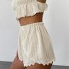 Summer Sexy Skeleton Pajamas Two-piece Lace Lace Camisole Vest Shorts Ladies Homewear