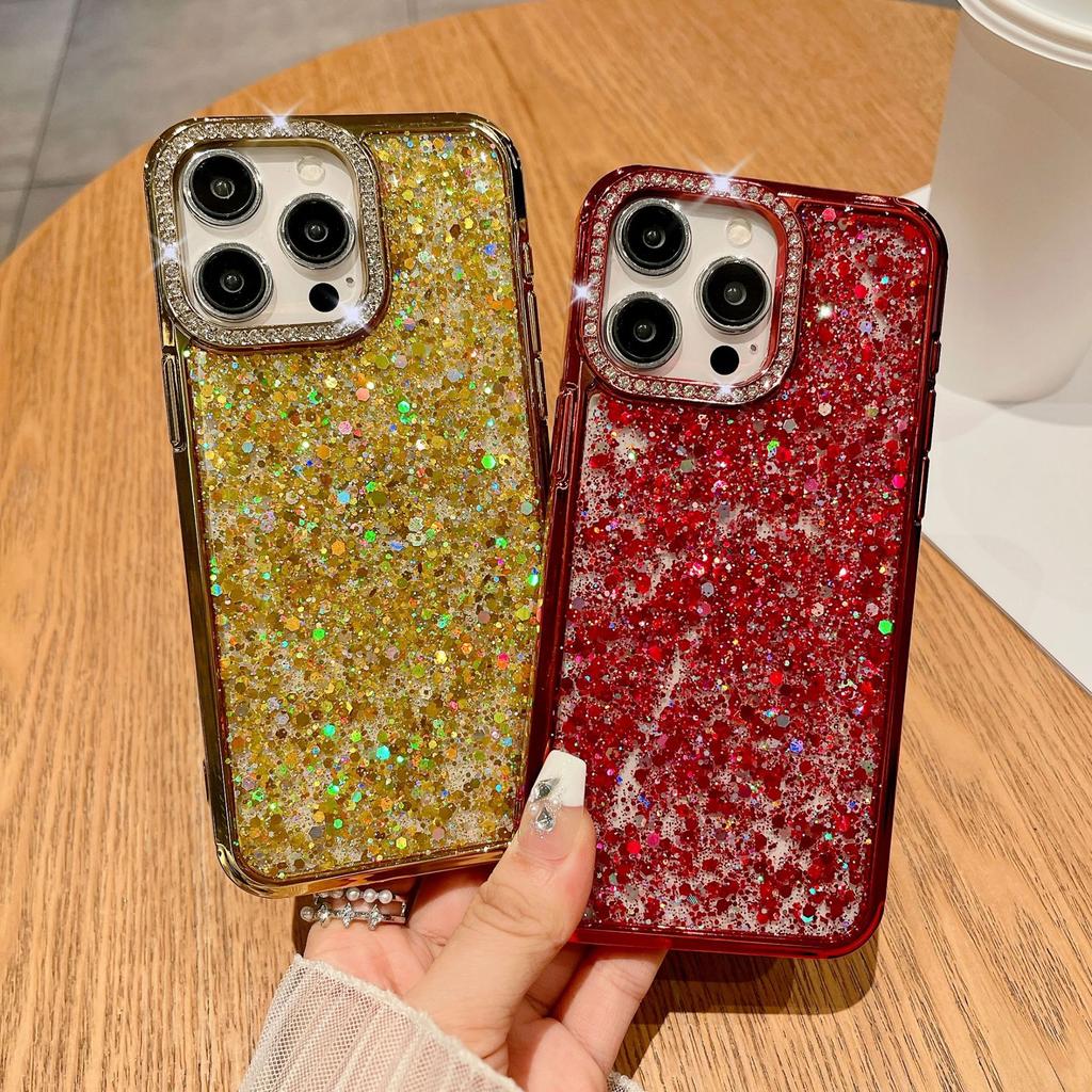 The Iphone16promax Is Suitable for The IPhone 15 Phone Case with Water Diamond Luxury 14 Resin Glitter Protective Case for Women