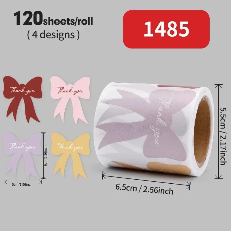 

Thank You Stickers: 120 Bow-Shaped Labels, Gift Wrapping Stickers, Perfect for Wedding Party Decorations