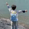 Nursery Kids Dual Color Nylon Backpack With Spacious Compartments For School And Play