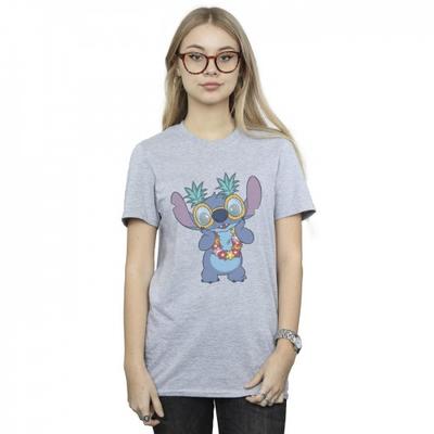 Womens/Ladies Lilo And Stitch Tropical Fun Cotton Boyfriend T-Shirt