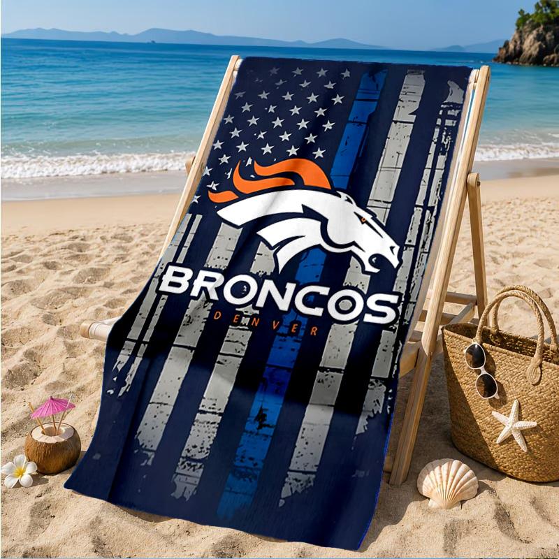 Denver Broncos Logo Strandtuch, Schnelltrocknend, Pflegeleicht, Geeignet für Fitness und Strandurlaub, Sport-Essential