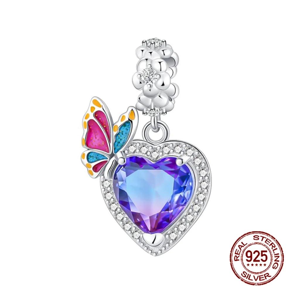 Copper Flower Birthday Gift Pendant Charms Beads Fit Original Bracelets Fine Diy Jewelry For Women Gift