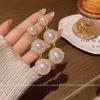 European and American Exaggerated Atmosphere Pearl Earrings Femininity Fringed Long Stud Earrings Retro Baroque Ears
