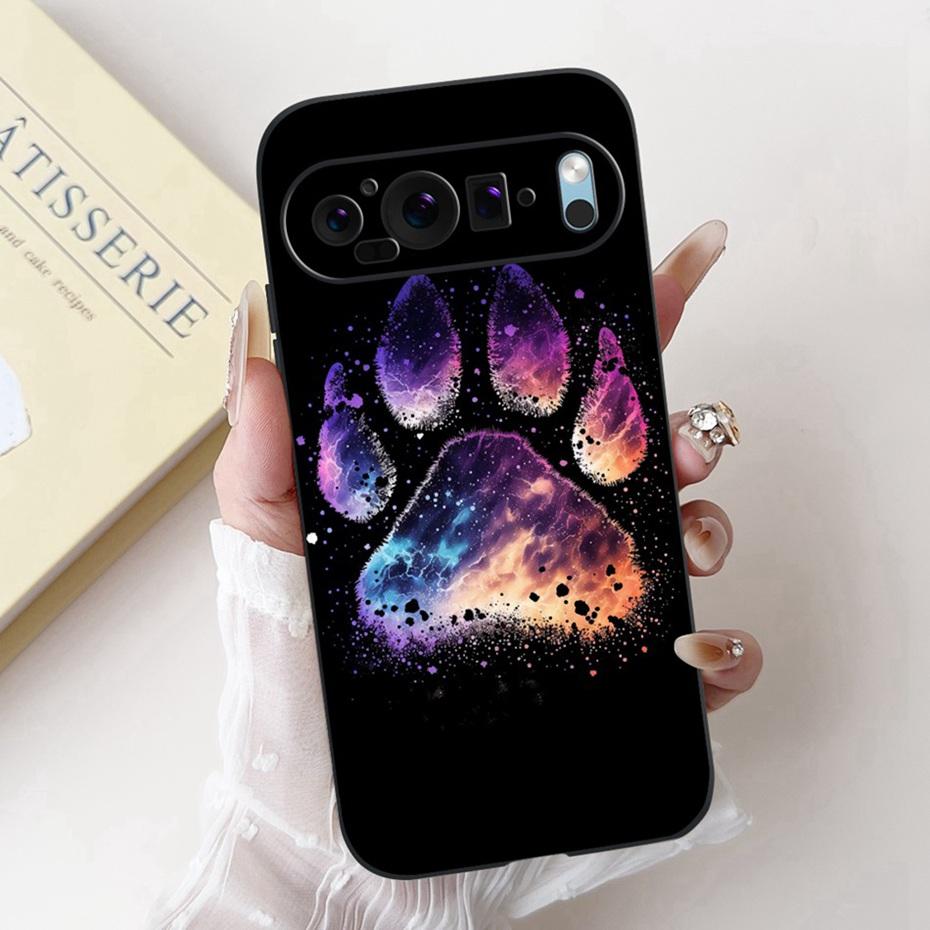 Fashion Painting Phone Case For Google Pixel 9 Pro 9A Black Silicone Soft Cover For Google Pixel9 9A 9Pro Cases Bumpers