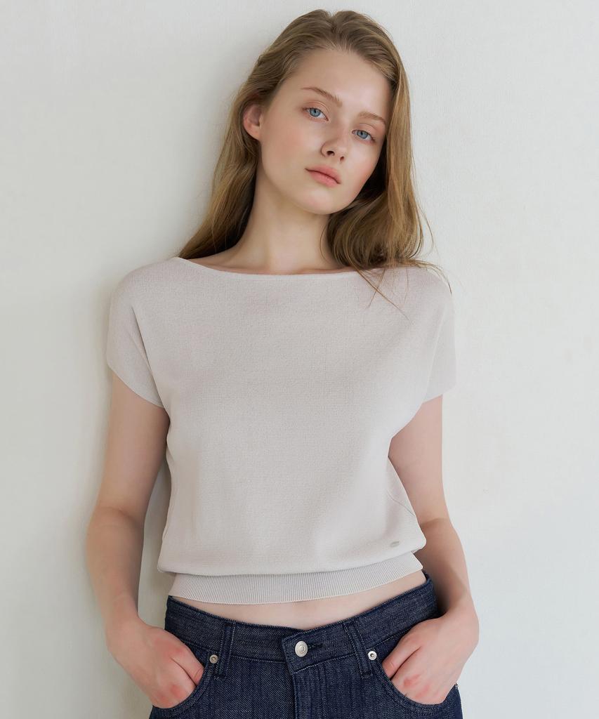 LETTERA Boatneck Half Sleeve Knit